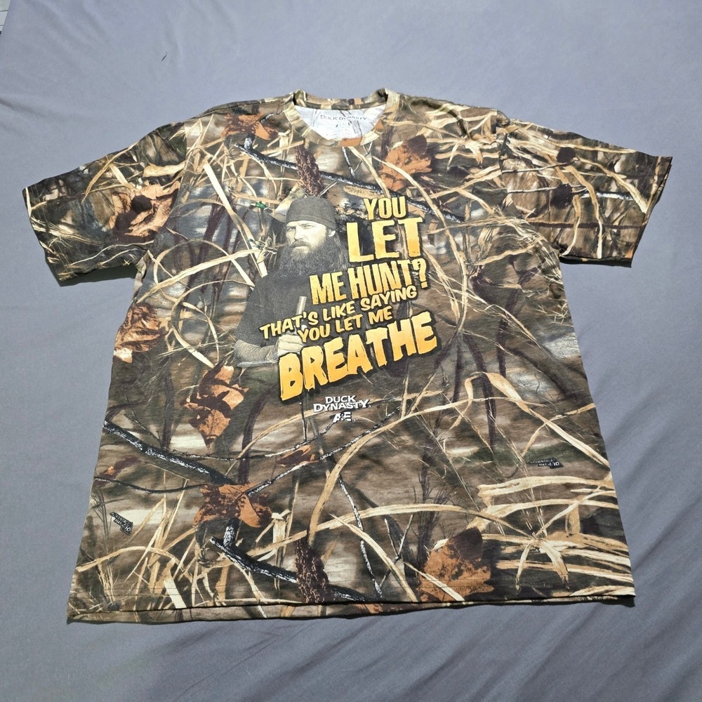 Duck‎ Dynasty Graphic T-Shirt Mens Large Camo Jase Robertson Breathe Quote Tee